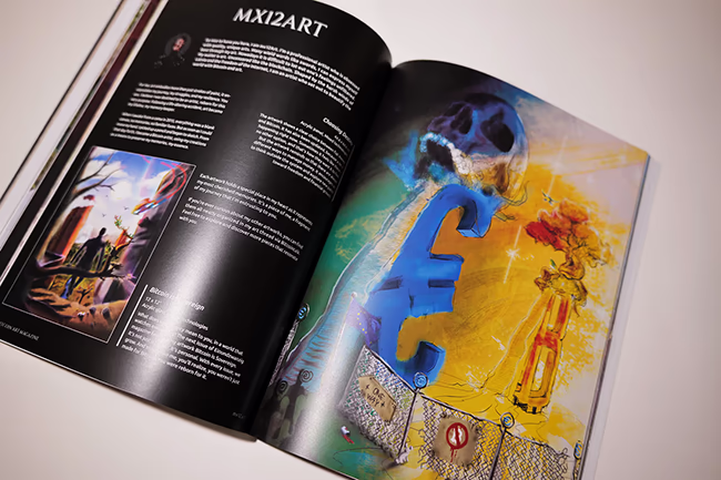 Bitcoin art by MX12ART featured in the Genesis Edition of Bitcoin Art Magazine